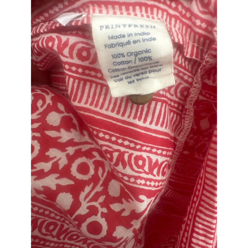 Printfresh x Pencil & Paper Co Red White Block Print Organic Cotton Midi Dress M - Picture 7 of 12